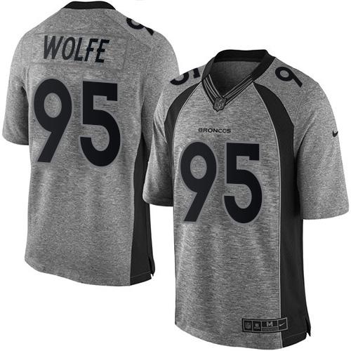 Nike Broncos #95 Derek Wolfe Gray Men's Stitched NFL Limited Gridiron Gray Jersey - Click Image to Close